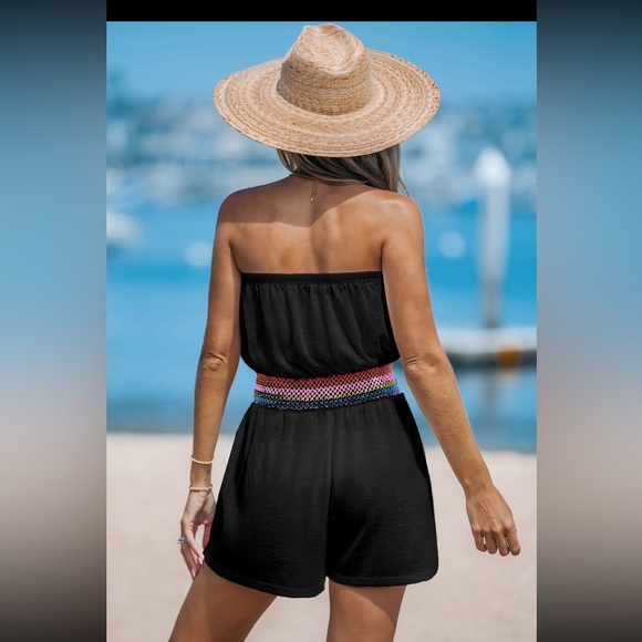 Cupshe Colorful Smocked Cover-Up Tube Romper NWT Size Large - Picture 6 of 8